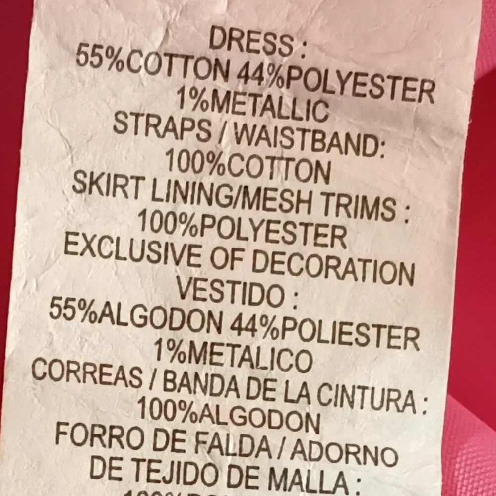 Jenny & Me Pink Plaid Dress 4 A Line Polka Dot Trim Tulle Hem Metallic Weaving